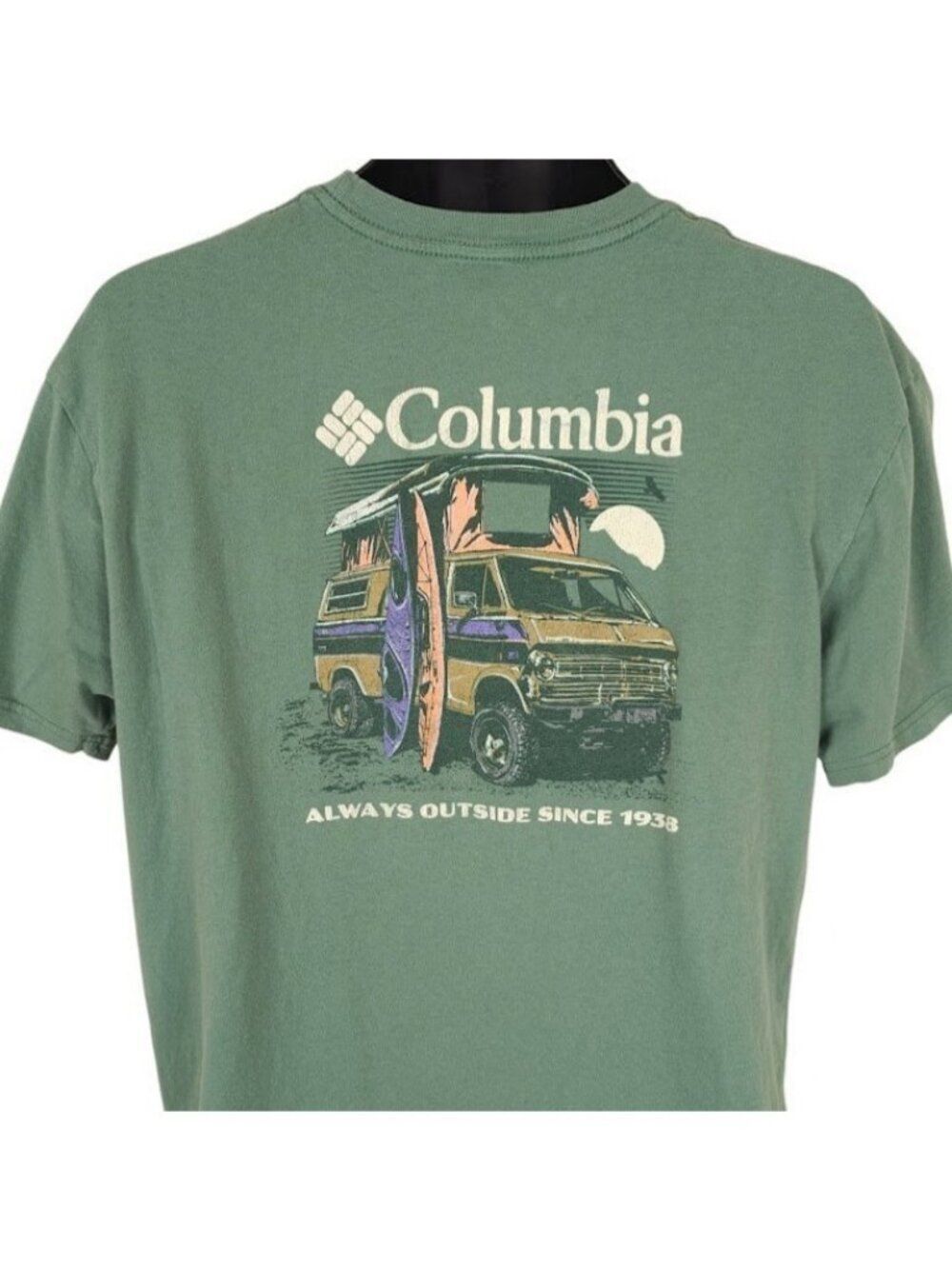Kayaking T Shirt Mens Size XL Green Columbia Sportswear Always Outside Camping